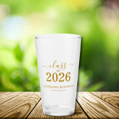Class of 2026 Gold Script Typography Graduation  Glas