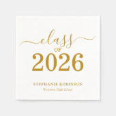 Class of 2026 Gold Script Typography Graduation  Servet (Voorkant)