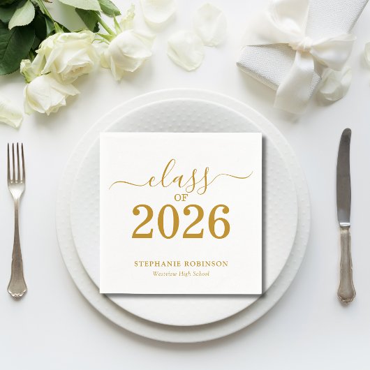 Class of 2026 Gold Script Typography Graduation  Servet