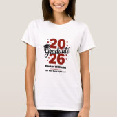 Class of 2026 Grad Cap | Graduate Maroon T-shirt (Voorkant)