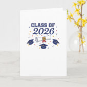 Class of 2026 Grad Caps and Diploma Card Blank Kaart (Gele Bloem)