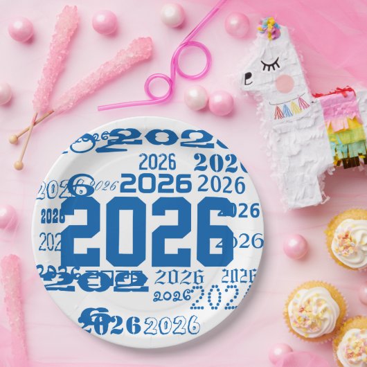 Class Of 2026 Grad Pattern Graduation Year Papieren Bordje (Feest)