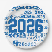 Class Of 2026 Grad Pattern Graduation Year Papieren Bordje (Voorkant)