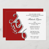 Class of 2026 Grad Silver with Color Option Kaart (Voorkant / Achterkant)