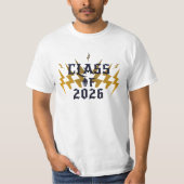 Class Of 2026 Graduate Cool Lightning Rocker White T-shirt (Voorkant)