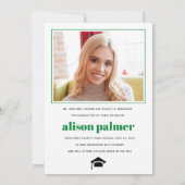 Class of 2026 GRADUATE minimalist green photo Aankondiging (Achterkant)