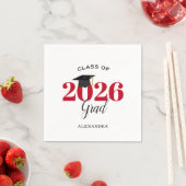 Class of 2026 Graduate Modern Red Napkins Servet (Insitu)