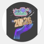 Class of 2026 Graduate Shirt – Senior 2026  Ronde Sticker (Voorkant)
