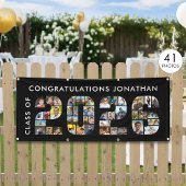 Class of 2026 Graduation 41 Photo Collage Black Spandoek