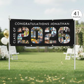 Class of 2026 Graduation 41 Photo Collage Black Spandoek