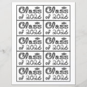 Class of 2026 Graduation Black Tag Captions Paper (Voorkant)