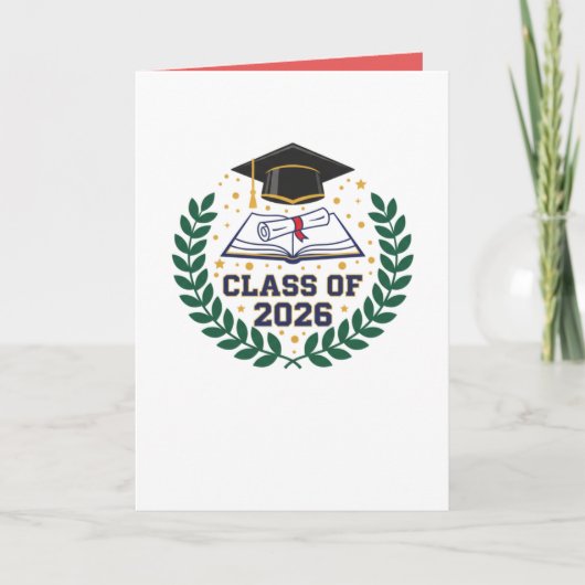 Class of 2026 Graduation Cap Folded Blank Card Kaart (Voorkant)