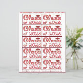 Class of 2026 Graduation Crimson Red Tag Captions (Staand voorkant)