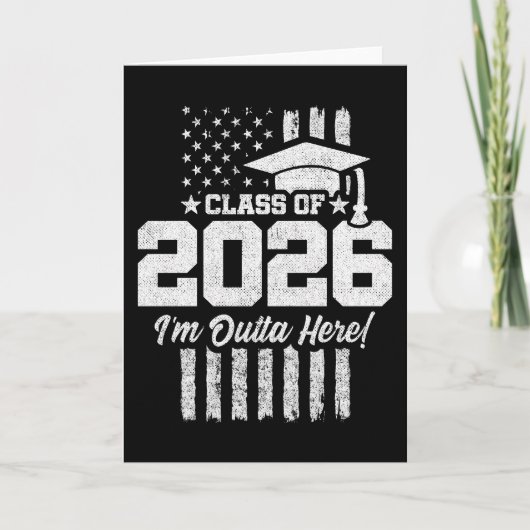 Class of 2026 Graduation Distressed Flag Design Kaart (Voorkant)