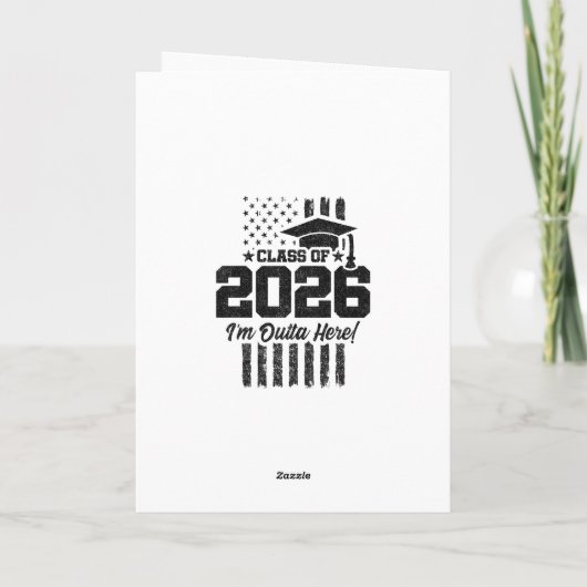 Class of 2026 Graduation Distressed Flag Design Kaart (Achterkant)