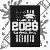 Class of 2026 Graduation Distressed Flag Design Kaart