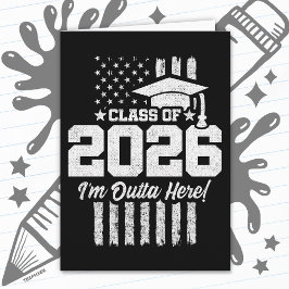 Class of 2026 Graduation Distressed Flag Design Kaart