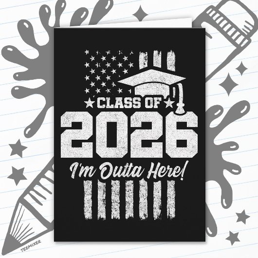 Class of 2026 Graduation Distressed Flag Design Kaart
