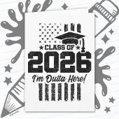 Class of 2026 Graduation Distressed Flag Design Kaart