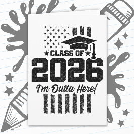 Class of 2026 Graduation Distressed Flag Design Kaart