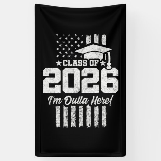 Class of 2026 Graduation Distressed Flag Design Spandoek (Verticaal)