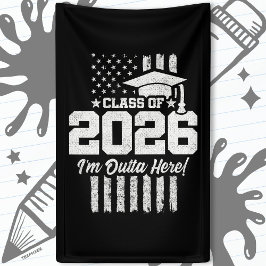 Class of 2026 Graduation Distressed Flag Design Spandoek