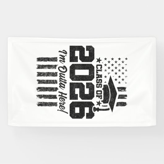 Class of 2026 Graduation Distressed Flag Design Spandoek (Horizontaal)