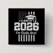 Class of 2026 Graduation Distressed Flag Design Vierkante Button 5,1 Cm (Voorkant)