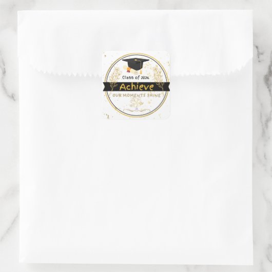 Class of 2026 Graduation Gold Floral Sticker (Tas)