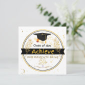 Class of 2026 Graduation Gold Floral Sticker Kaart (Staand voorkant)