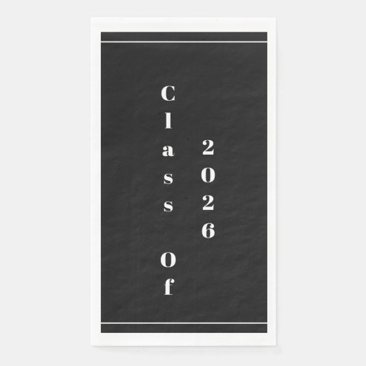 Class Of 2026 Graduation Party Black White Servet (Voorkant)