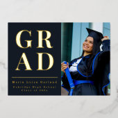 Class of 2026 graduation photo announcement card folie uitnodiging (Voorkant)