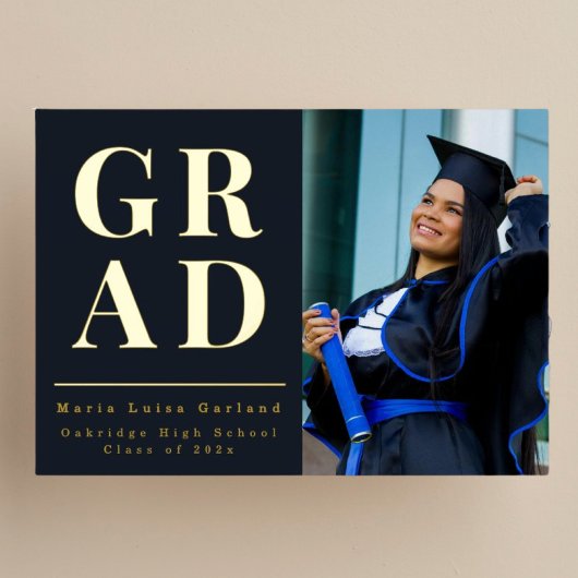 Class of 2026 graduation photo announcement card folie uitnodiging