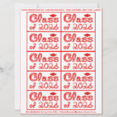 Class of 2026 Graduation Red Tag Captions Paper (Voorkant)
