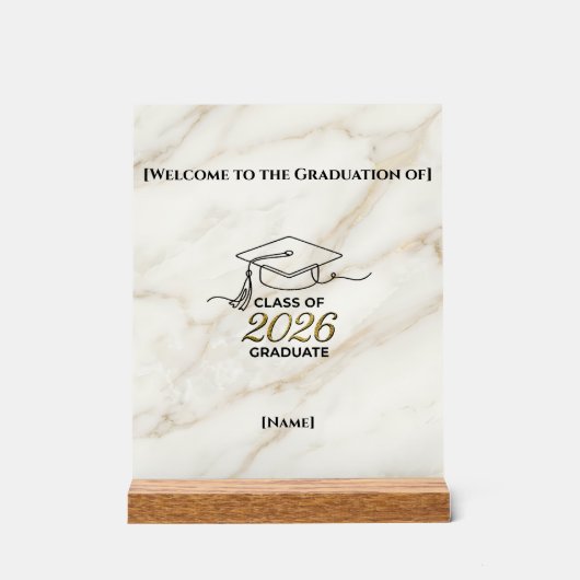Class of 2026 Graduation / Señal de Mesa  Acryl Bord (Voorkant)