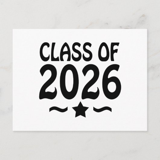 Class of 2026 Graduation Star Briefkaart (Voorkant)