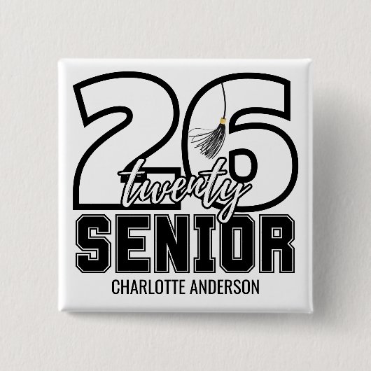 Class of 2026 Graduation Tassel Vierkante Button 5,1 Cm (Voorkant)