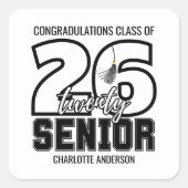 Class of 2026 Graduation Tassel  Vierkante Sticker (Voorkant)