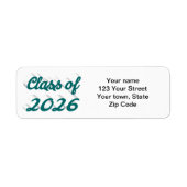 Class of 2026 green script graduation etiket (Voorkant)
