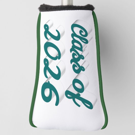 Class of 2026 green script graduation  golfheadcover (Draai 90)