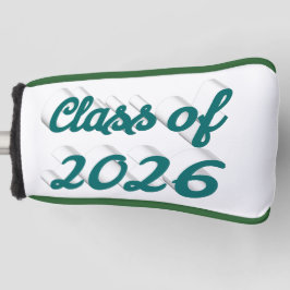 Class of 2026 green script graduation  golfheadcover
