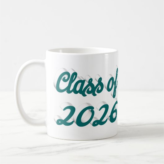 Class of 2026 green script graduation koffiemok (Links)