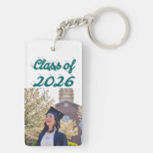 Class of 2026 green script graduation photo  sleutelhanger (achterkant)