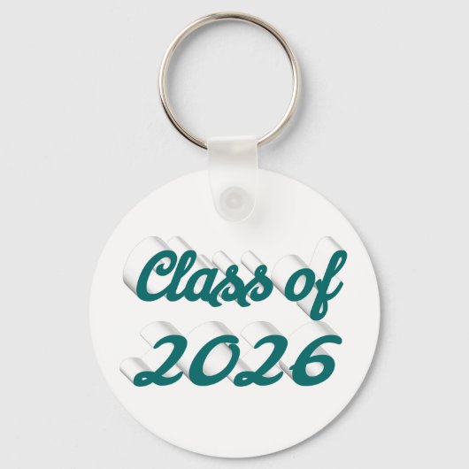 Class of 2026 green script graduation sleutelhanger (Voorkant)