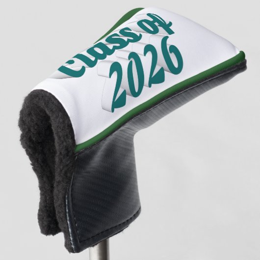 Class of 2026 green text  graduation  golfheadcover (3/4 voorkant)