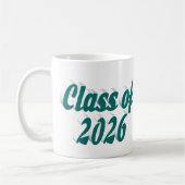 Class of 2026 green text graduation koffiemok (Links)