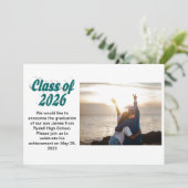 Class of 2026 green text  graduation photo  kaart (Staand voorkant)