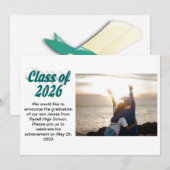 Class of 2026 green text  graduation photo  kaart (Voorkant / Achterkant)