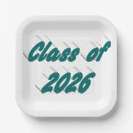 Class of 2026 green tyoography graduation  papieren bordje