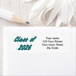 Class of 2026 green typography  graduation etiket